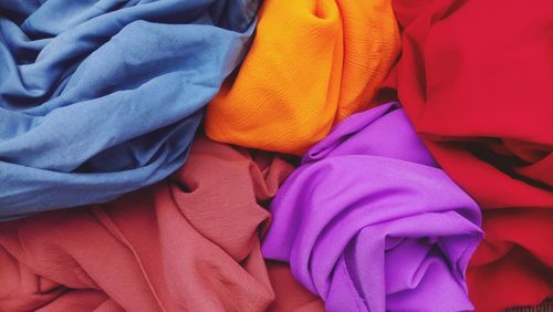 Full frame shot of colorful fabrics