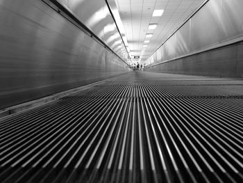 Surface level of moving walkway at airport