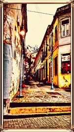 Narrow alley in city