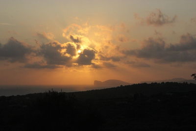 Scenic view of dramatic sky during sunset