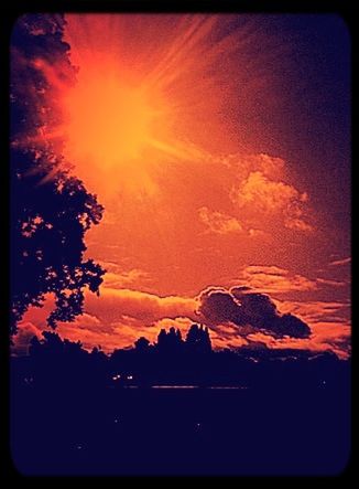 sunset, transfer print, auto post production filter, orange color, scenics, tranquil scene, beauty in nature, sky, tranquility, sun, silhouette, nature, idyllic, tree, cloud - sky, sunlight, landscape, dramatic sky, outdoors, no people