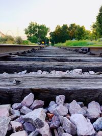 Surface level of railroad track