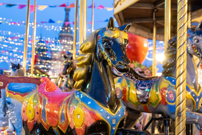 Horses of carnival merry go round