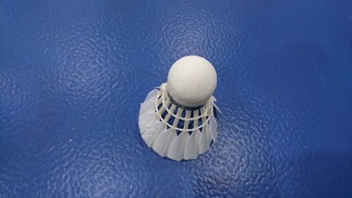 High angle view of hat with ball