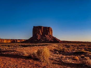 Rock formations on sunny day