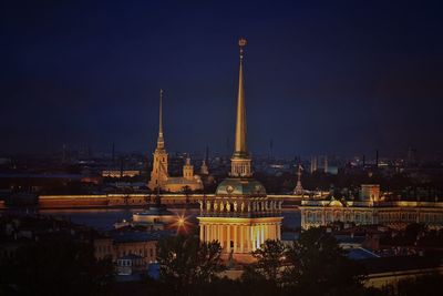 Illuminated city at night