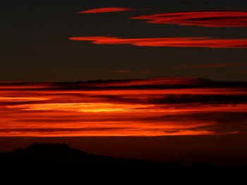 Scenic view of dramatic sky during sunset