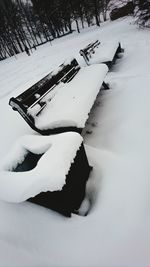 Close-up of snow on landscape