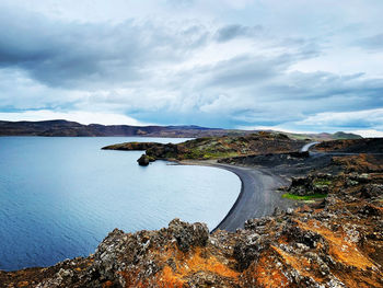 Scenic view of land against sky