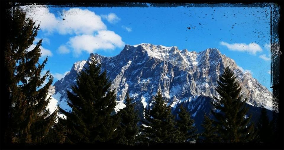 transfer print, mountain, auto post production filter, sky, mountain range, tranquil scene, scenics, tranquility, cloud - sky, beauty in nature, cloud, nature, blue, landscape, panoramic, snow, tree, day, snowcapped mountain, winter