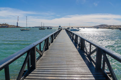 Pier over sea against sky in luderitz, namibia