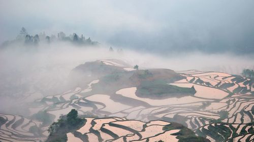 Aerial view of landscape against sky