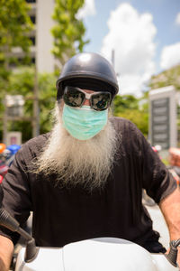 Portrait of man wearing sunglasses