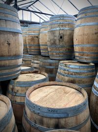 Stack of wine barrels 