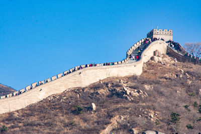 View of fort against blue sky