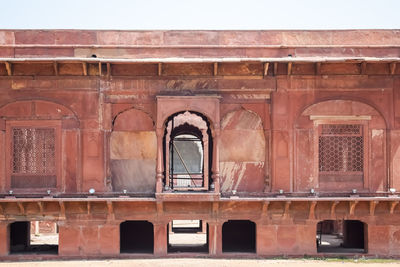 Architectural details of lal qila - red fort situated in old delhi, india,view inside delhi red fort