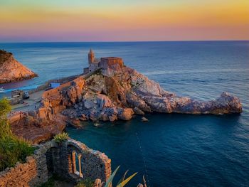 Portovenere - scenic view of sea against sky during sunset