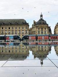 Reflection of city in water