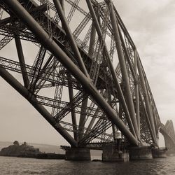 Low angle view of railway bridge over river