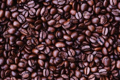 Full frame shot of roasted coffee beans