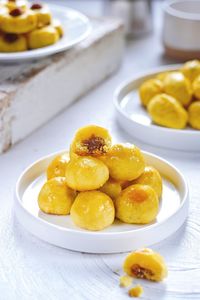 Close up of nastar cookies or pineapple tart in the table on bright mood photography