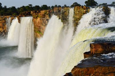 Scenic view of waterfall