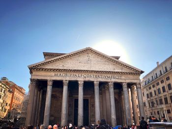 Low angle view of historical building against sky