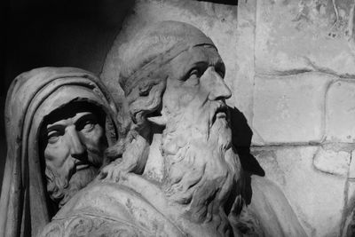 Statue against wall