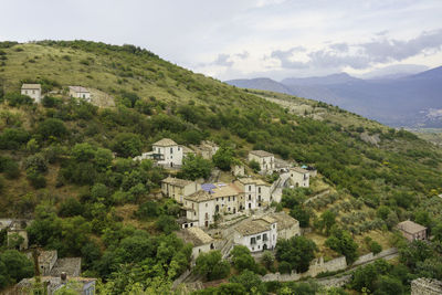 High angle view of townscape against sky