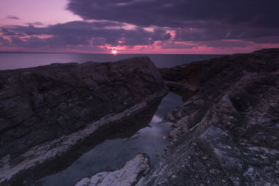 Scenic view of dramatic sky over sea