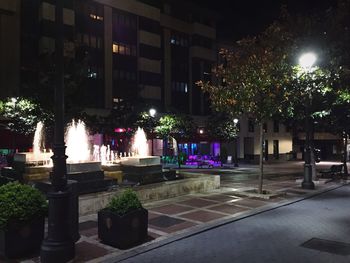 Illuminated street light at night