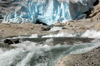 Scenic view of waterfall