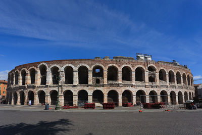 View of historical building against blue sky