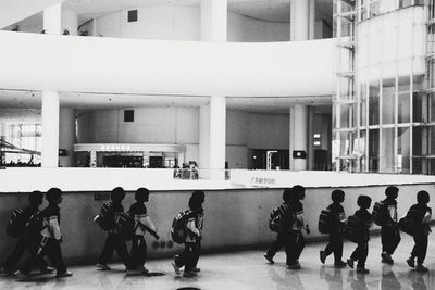 Group of people in front of building