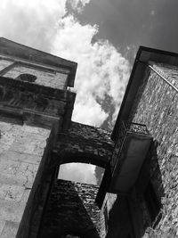 Low angle view of built structure against sky