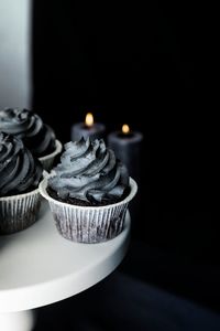 Close-up of cupcakes on table