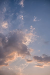 Low angle view of sky at sunset