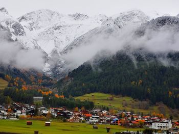 Scenic view of snowcapped mountains