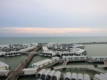 Aerial view of city at waterfront