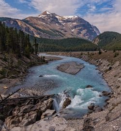 Scenic view of mountains against sky