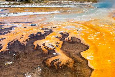 High angle view of water on beach