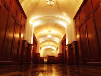 View of illuminated corridor