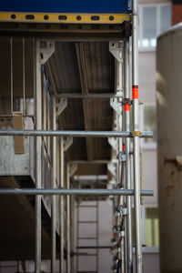 Close-up of machine part of building