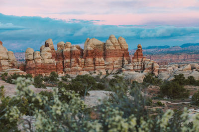 Sunset at the dollhouse in the maze part of the canyonlands utah