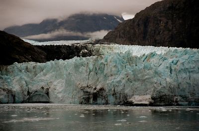 Scenic view of sea and mountains
