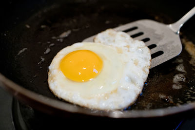 Close-up of breakfast served in plate