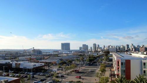 Cityscape with buildings in background