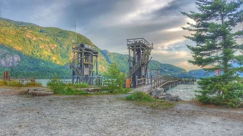 Built structure against cloudy sky