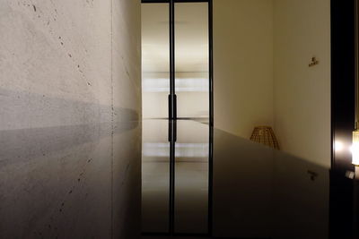 Closed door of building