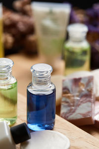 Close-up of glass jar on table